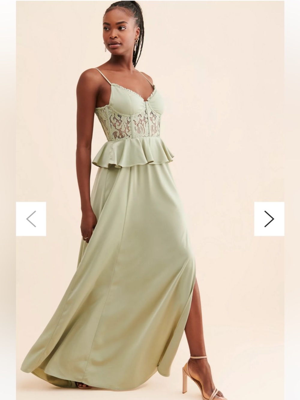 Urban Outfitters Sage Green Lace Gown